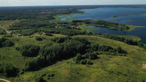 Top View of the Snudy and Strusto Lakes in the Braslav Lakes National Park the Most Beautiful Lakes