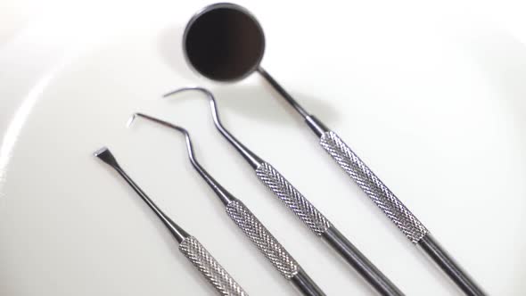 Professional Dentist Tools in Dental Office. Dental Hygiene and Health Conceptual Image