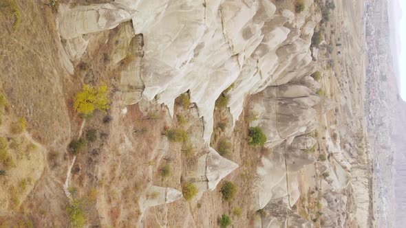 Vertical Video Cappadocia Landscape Aerial View