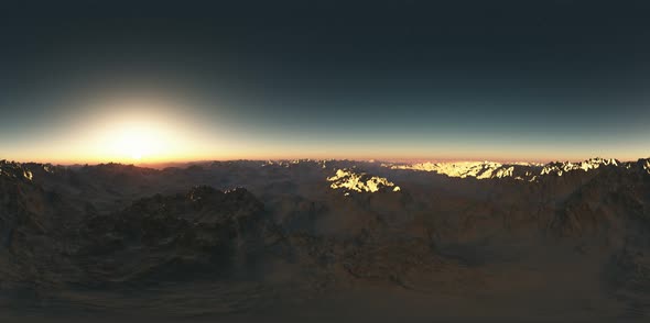 Aerial VR 360 Panorama of Mountains