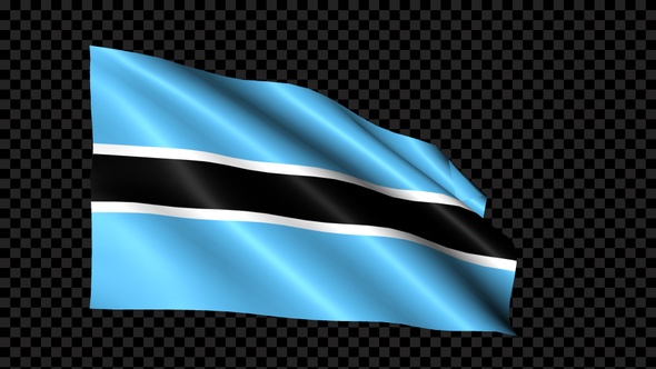 Botswana Flag Blowing In The Wind