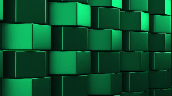 Cyan Rolling Cubes 3D Background