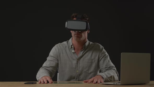 Man wearing VR headset