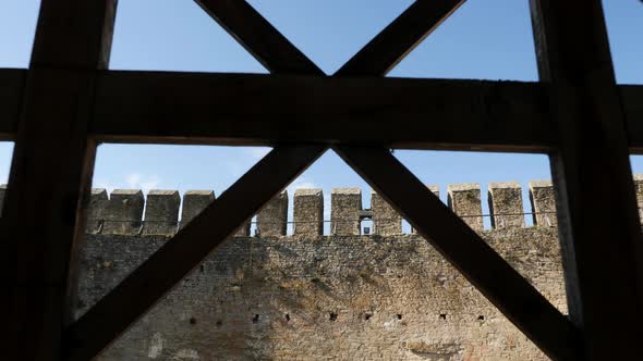 Stone wall and window bars