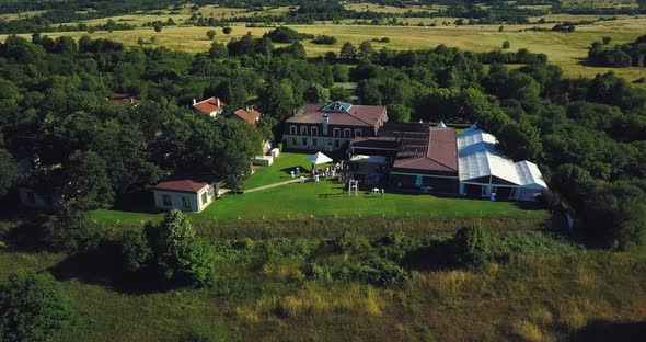 Beautiful Wedding Ceremony  Bride Decoration Shoot From A  Drone