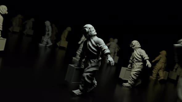 Statue Of Epidemic Health Workers 4k