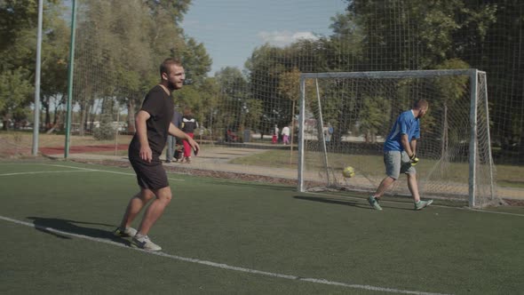 Soccer Player Scoring a Goal After Penalty Kick