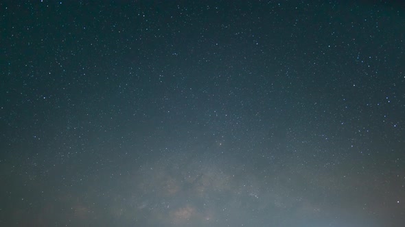 Natures video night shot landscape scene in Milky Way movement in time-lapse video Full frame of sky