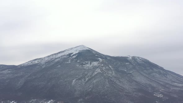 Rtanj mountain peak by winter 4K drone video