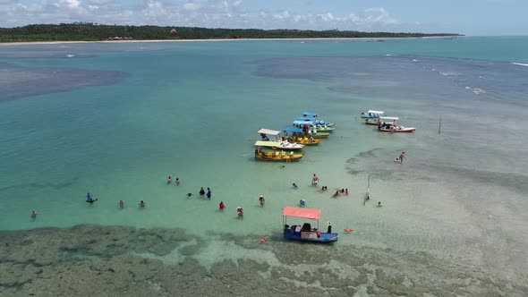 Tropical summer beach. Brazilian beach tourism landmark.