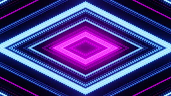 Vj Loop Of The Rhombus Blue And Pink Neon Stripes Background For Party HD