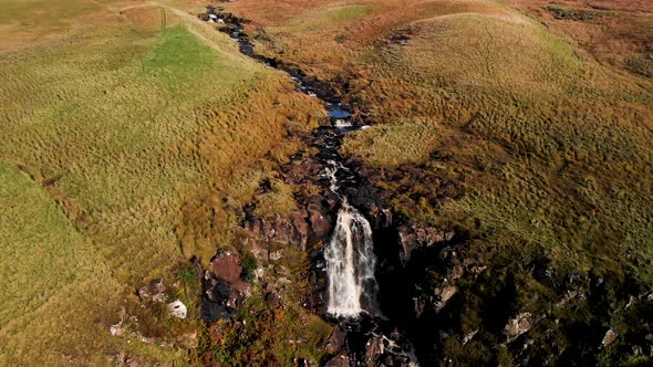 Aerial view Waterfall Trail at Glenariff Forest Park, Country. Antrim.