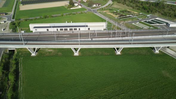 aerial train view of a small town in switzerland san antonino drone 4k