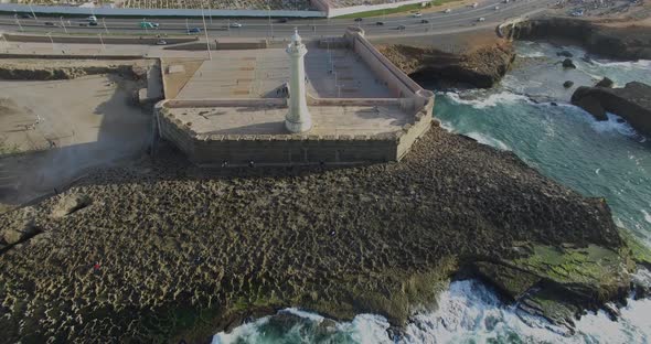 Casablanca Morocco Lighthouse Atlantic Ocean Coast Surfing