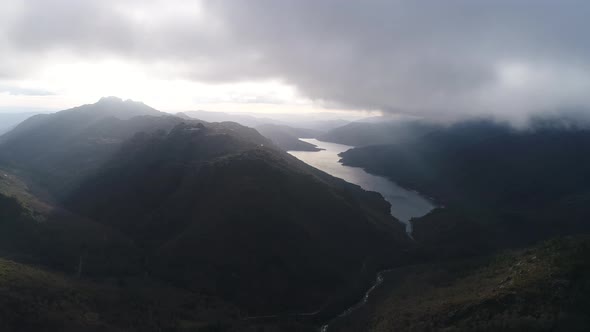 River and Mountains in Morning