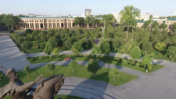Panorama of Amir Temur Square in Tashkent