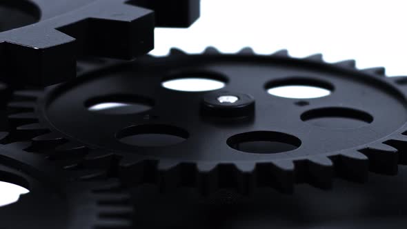 Black Cogwheel Gears Rotation 35