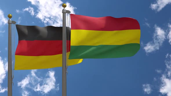 Germany Flag Vs Bolivia On Flagpole