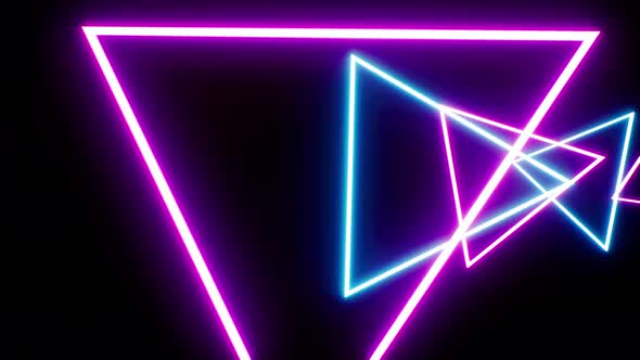 4K Neon Triangle Tunnel Loop