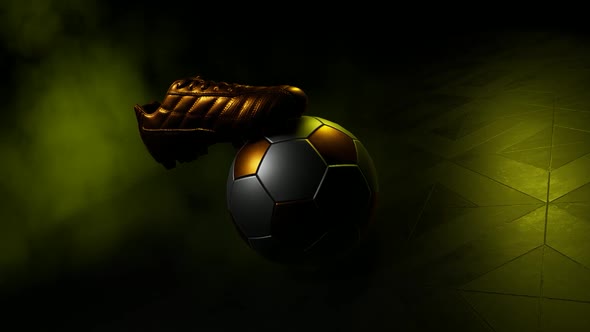 Soccer Ball with Gold Cleats