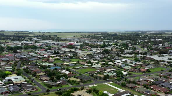 AERIAL ARC Drysdale, Australia Costal Township And Shopping Precinct