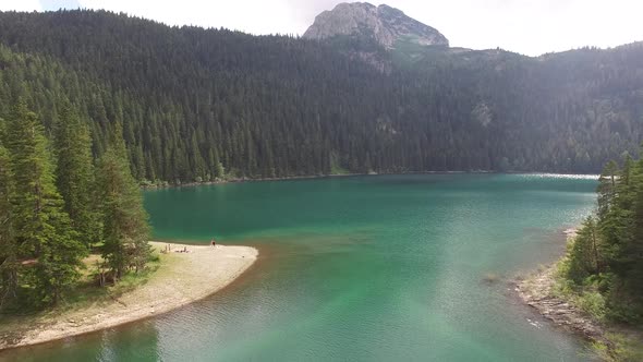 Drone Flight Over the Black Lake