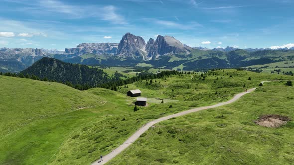 Beautiful summer day in the Dolomites mountains