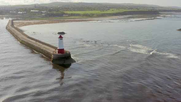 A Lighthouse in Berwick Upon Tweed in the UK Seen From The Air