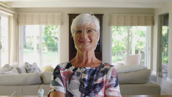 Senior woman spending time at home