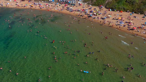 Aerial view of Kisirkaya beach at the Black Sea coast, Istanbul, Turkey.