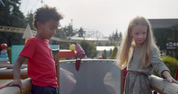 Diverse Kids Having Fun Time Together on Playground