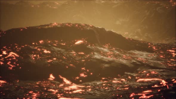 Lava Fields and Hills at Active Volcano