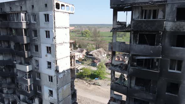 Destroyed Residential Building in Borodyanka Kyiv Region Ukraine