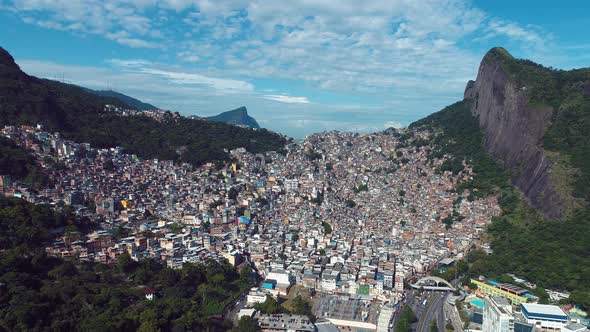 Rio de Janeiro Brazil. Tropical beach scenery. Postalcard of coastal city