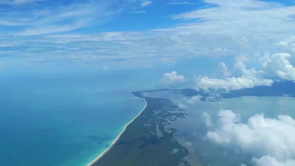 Beautiful scenery shot out of a plane window. Alternate angle.