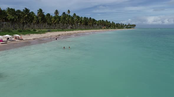 panning view of legendary beach at Northeast Brazil.