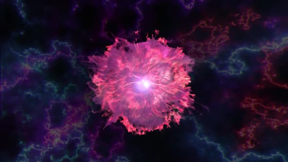 Animated Energy Accumulation in Space | Fireball in Space alt