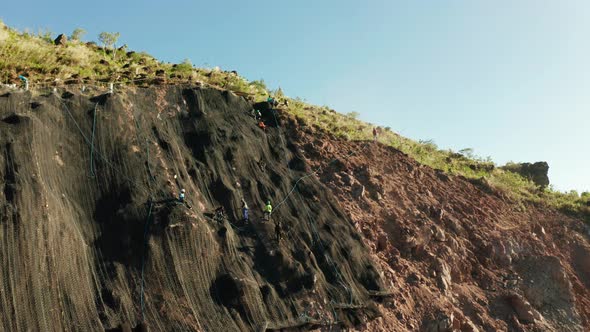 Rockfall Protection Netting Safety Wire Mesh in the Mountains