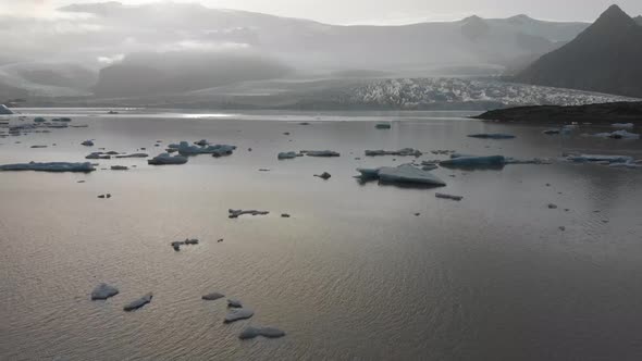 Iceland Glacier Drone shot with Person