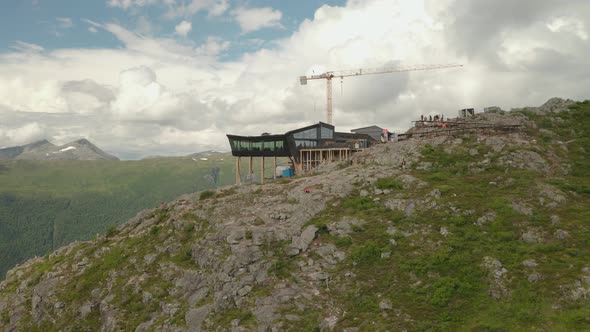 Eggen Restaurant Building On Top Of Nesaksla Mountain With Fjord And Mountain Views In Andalsnes, No