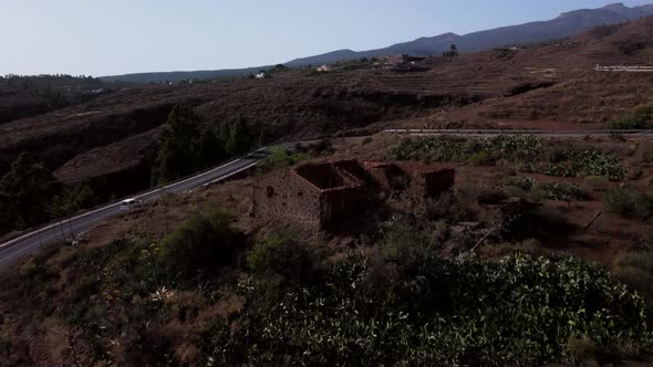 Drone view: road of Arona in Tenerife