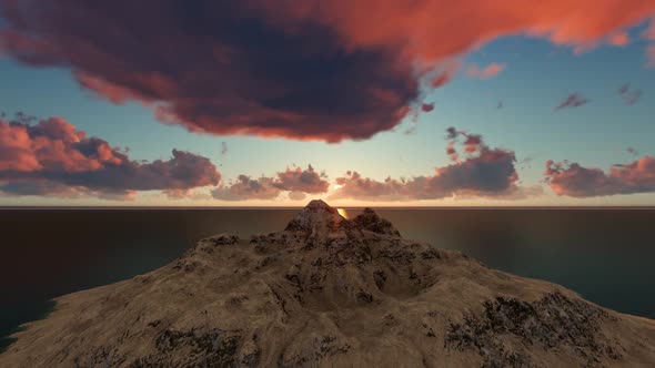 Mountain Sea Sunset Clouds alt