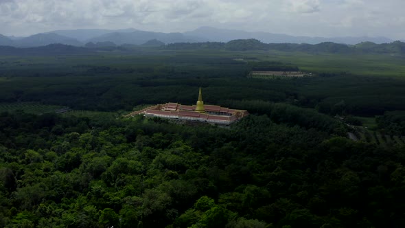 Aerial View of Wat Boonyawad and Wat Boonyawas in Chon Buri Thailand