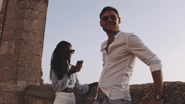 Tourist Girl And Boyfriend In Ronda