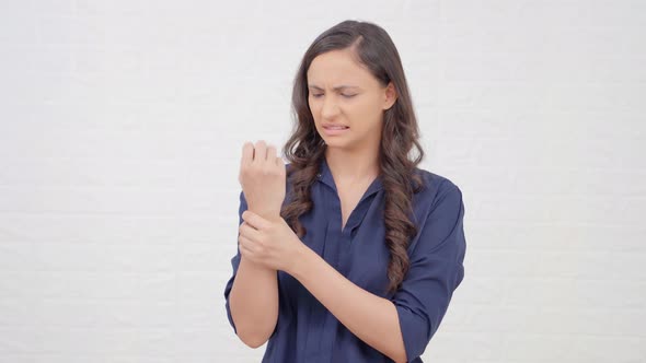 Indian girl with hand injury