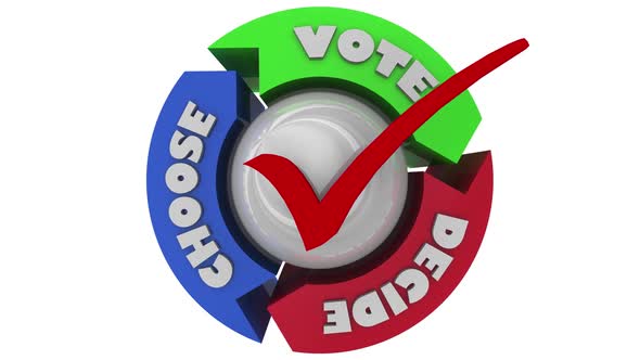 Vote Choose Decide Election Democracy Arrows Cycle 3d Animation