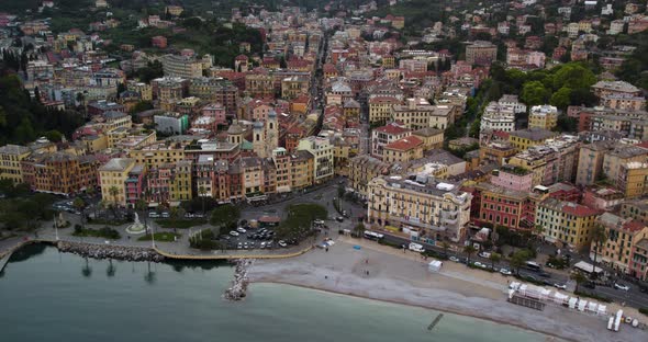 Picturesque Tourist Italy City of Santa Margherita Ligure, near Portofino - Aerial