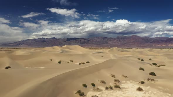 Aerial drone shot of desert landscape .Amazing desert sunset. Beautiful  desert with warm colors. Co