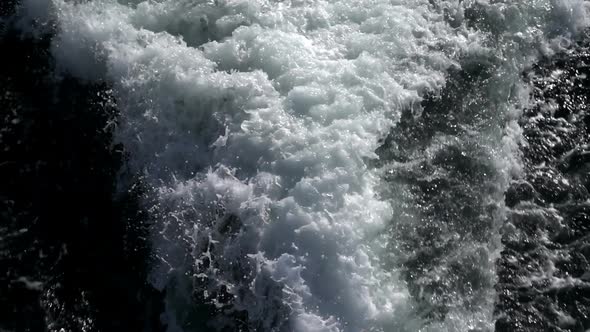 Sea Waves Foam Behind The Ferryboat 2