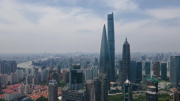 Aerial Shanghai City, Time Lapse